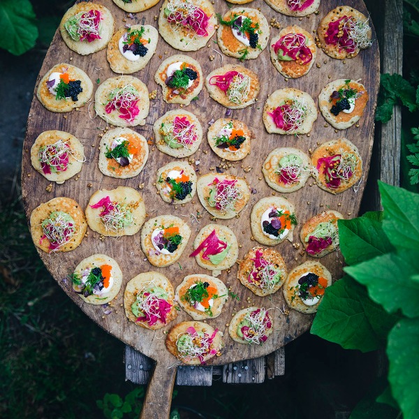 Blini with Avocado Cream and Buckwheat Crunch – Green Kitchen Stories